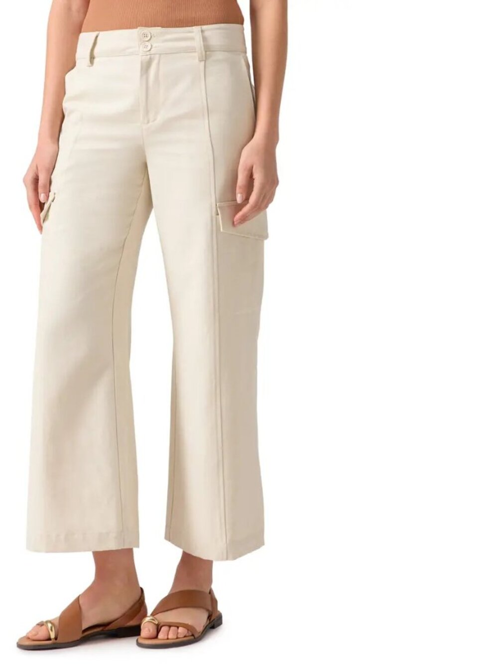 Sanctuary Rebel Wide Legged Cargo Pants size 30 Light Tan ("Birch") color NWT